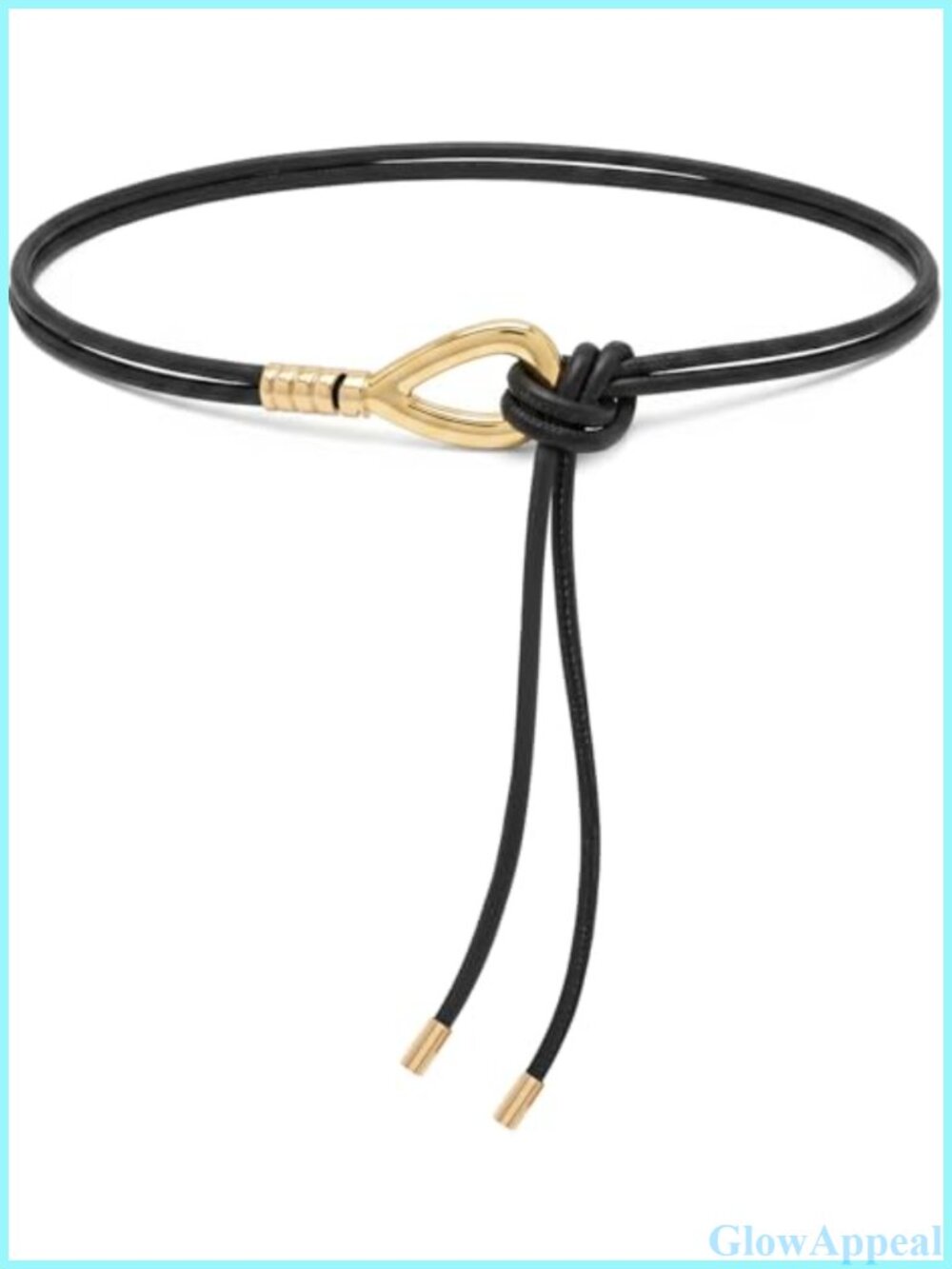 PU Leather Knotted Skinny Belt Adjustable Waist Belt for Dresses